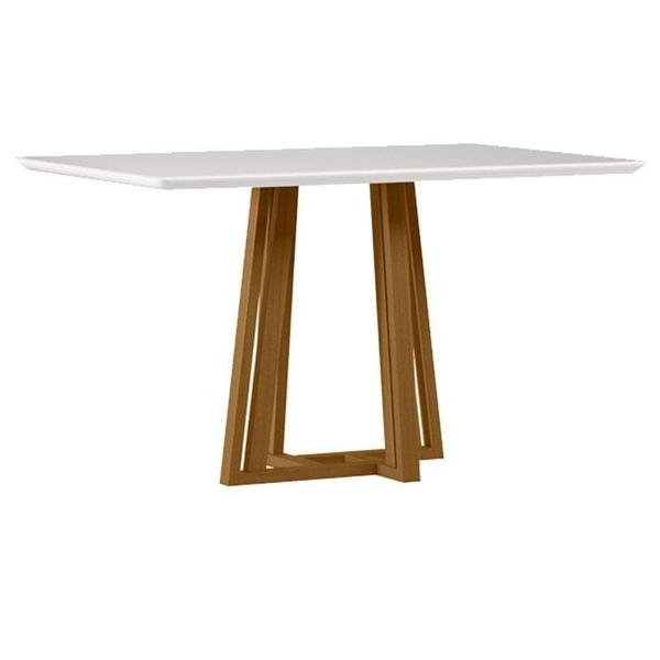 Imagem de Mesa De Jantar 135x90 Cm Sarah Com Vidro Ype Off White - New Ceval