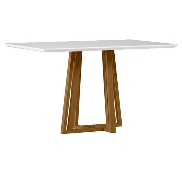 Imagem de Mesa de Jantar 135x90 cm Sarah com Vidro Ype Off White  New Ceval