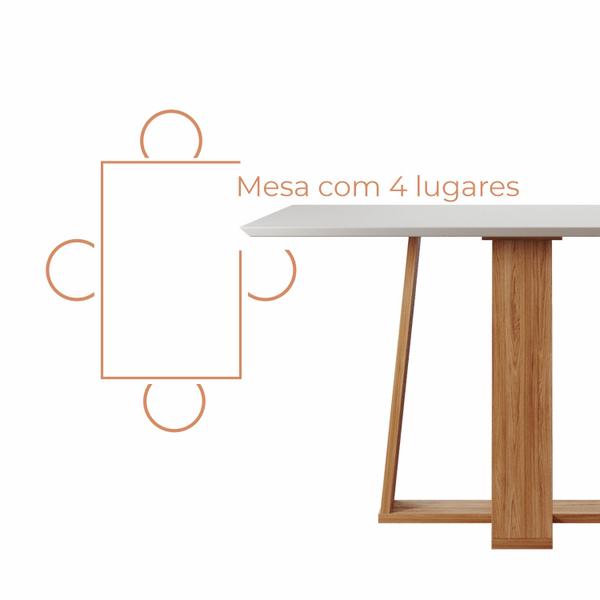 Imagem de Mesa de Jantar 1,36m 4 Lugares Babus