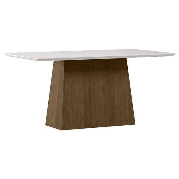 Imagem de Mesa de Jantar 160 cm Barbara com Vidro Imbuia Off WhIte  New Ceval