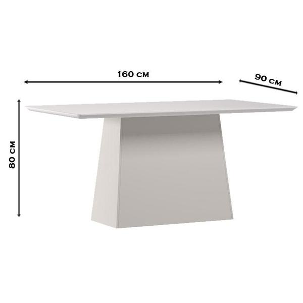 Imagem de Mesa de Jantar 160 cm Barbara com Vidro Off White  New Ceval