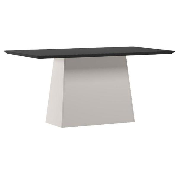 Imagem de Mesa de Jantar 160 cm Barbara com Vidro Off WhIte Preto  New Ceval