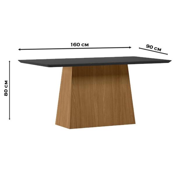 Imagem de Mesa de Jantar 160 cm Barbara com Vidro Ype Preto  New Ceval