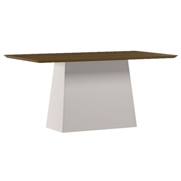 Imagem de Mesa De Jantar 160 Cm Barbara Sem Vidro Off White Imbuia - New Ceval