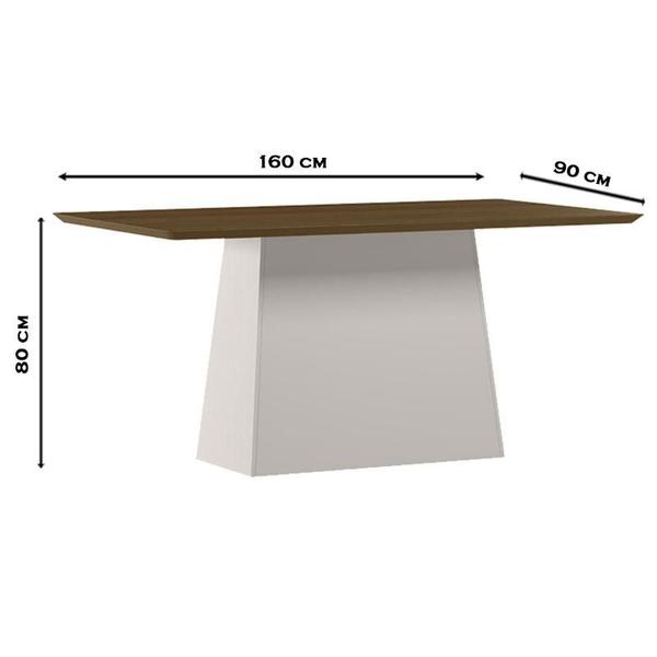 Imagem de Mesa de Jantar 160 cm Barbara sem Vidro Off White Ype  New Ceval