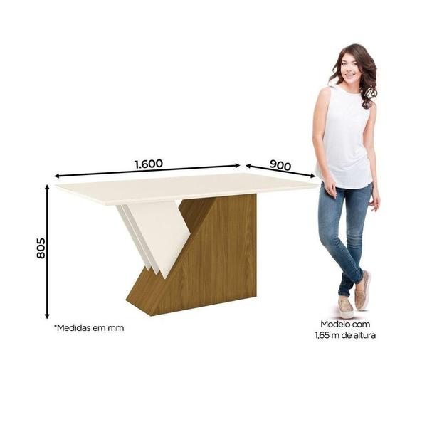 Imagem de Mesa De Jantar 160 Cm Epic Henn Nature Com Off White