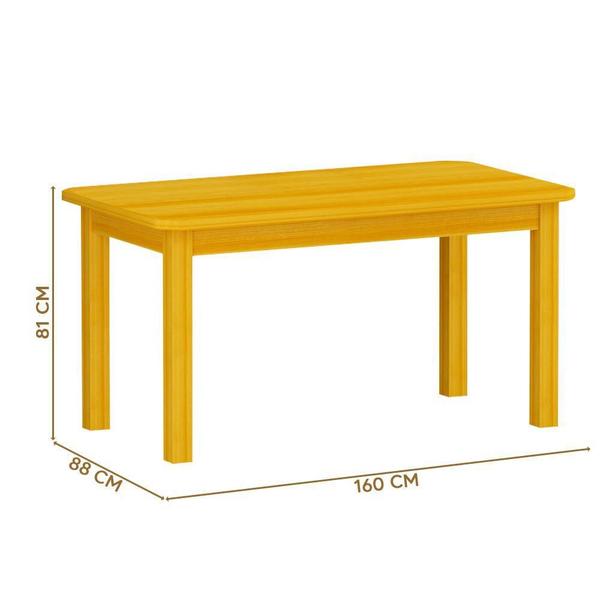 Imagem de Mesa De Jantar 160cm Madeira Maciça Para 6 Lugares Cerejeira Shop JM