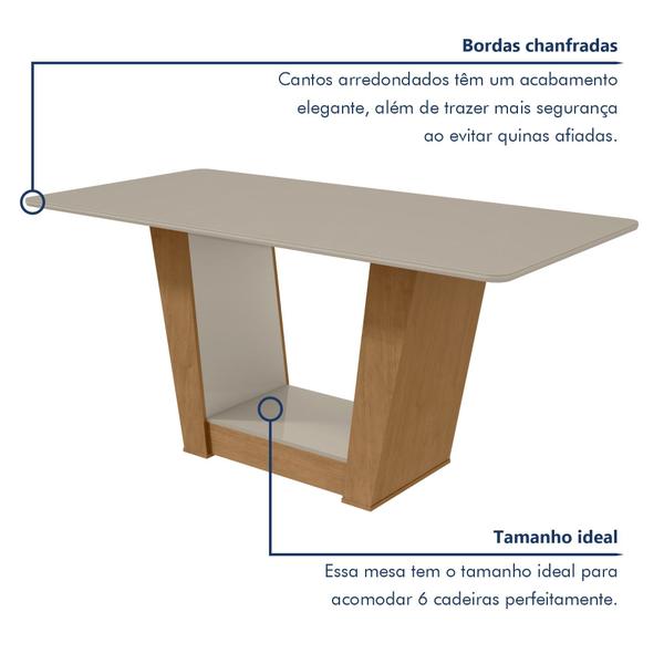 Imagem de Mesa de Jantar 160x80cm Tampo MDF/Vidro Apogeu