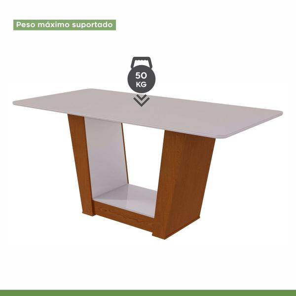 Imagem de Mesa de Jantar 160x80cm Tampo Mdf/vidro Apogeu