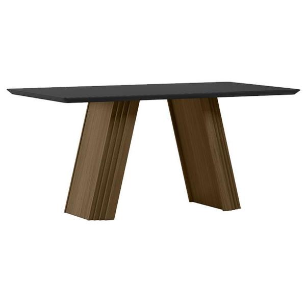 Imagem de Mesa de Jantar 160x90 cm Fernanda com Vidro Imbuia Preto  New Ceval