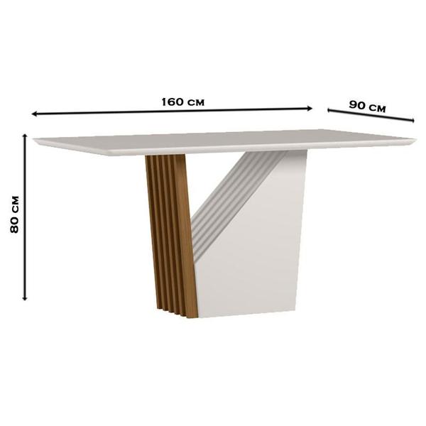 Imagem de Mesa de Jantar 160x90 cm Veneza com Vidro Ype Off White  New Ceval