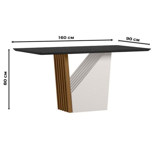 Imagem de Mesa de Jantar 160x90 cm Veneza com Vidro Ype Preto  New Ceval