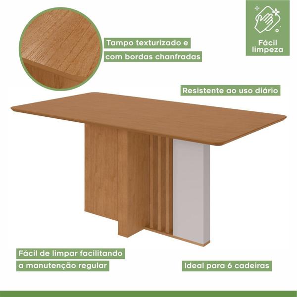 Imagem de Mesa de Jantar 170x90cm Tampo Mdf no Glass Astrid