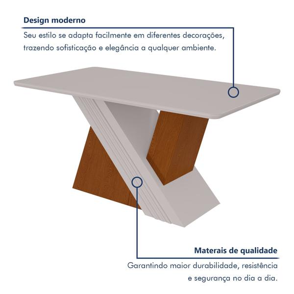 Imagem de Mesa de Jantar 170x90cm Tampo Mdf/vidro Vênus