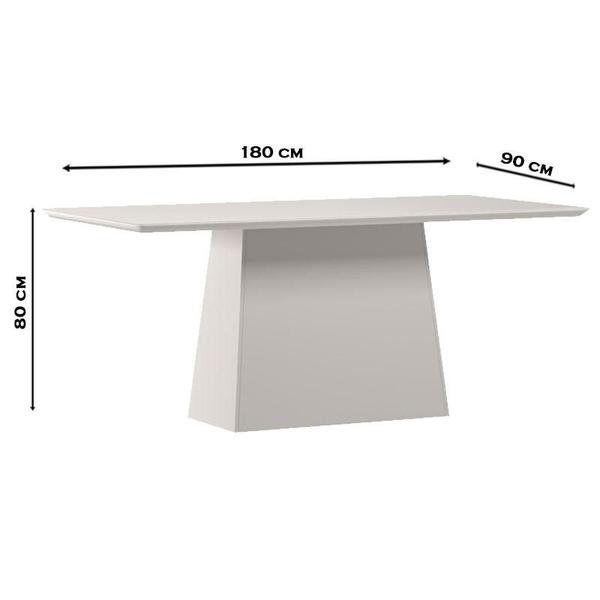 Imagem de Mesa de Jantar 180 cm Barbara com Vidro Off White  New Ceval