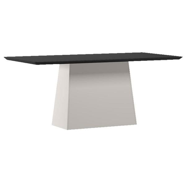 Imagem de Mesa de Jantar 180 cm Barbara com Vidro Off White Preto  New Ceval