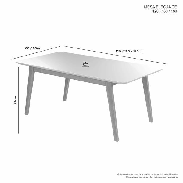 Imagem de Mesa de Jantar 1,80 por 0,90 Tampo Amadeirado Cinamomo