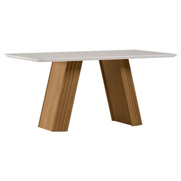 Imagem de Mesa de Jantar 180x90 cm Fernanda com Vidro Ype Off White  New Ceval