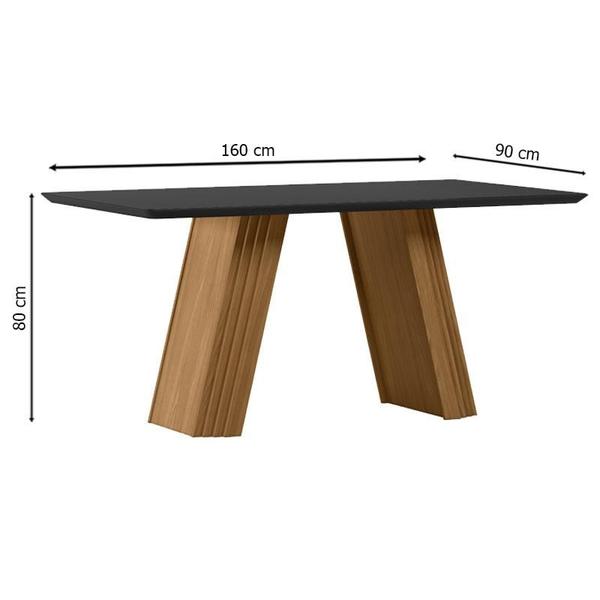 Imagem de Mesa de Jantar 180x90 cm Fernanda com Vidro Ype Preto  New Ceval 