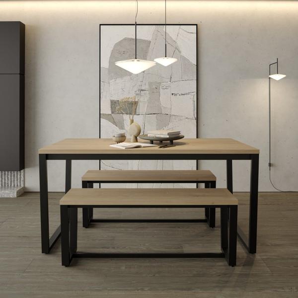 Imagem de Mesa de Jantar 180x90cm Estilo Industrial Concept CabeCasa MadeiraMadeira