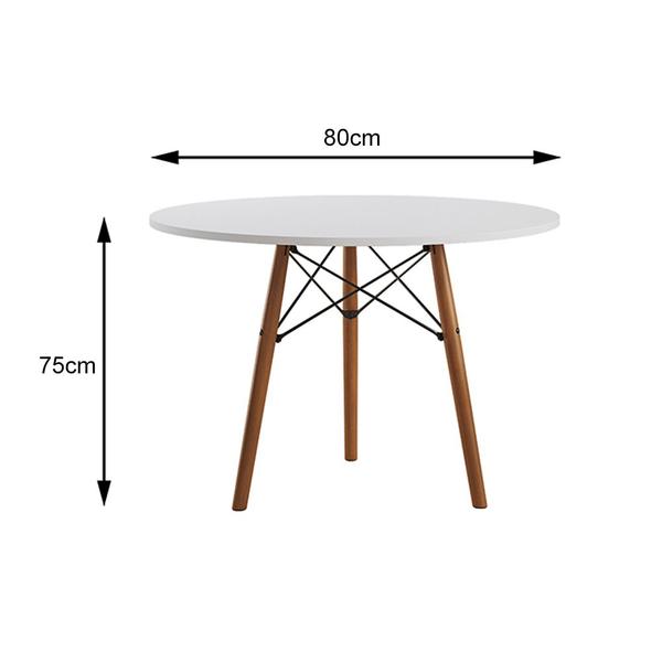 Imagem de Mesa de Jantar 3 Pés em Madeira Isabella Tampo Redondo 80cm Branco