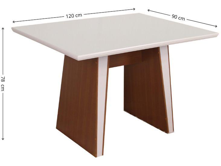 Imagem de Mesa de Jantar  4 Cadeiras Retangular Naturalle e Off-White Tampo de MDF Verona Móveis São Carlos