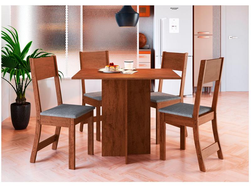 Mesa de Jantar 4 Cadeiras Retangular Tecido Preto Indekes Talita Mesa de Jantar 4 Cadeiras Retangular Tecido Preto Indekes Talita