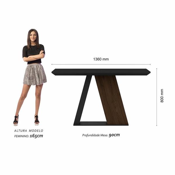 Imagem de Mesa De Jantar 4 Cadeiras Sícilia Imbuia/preto/cinza - M. Arapongas