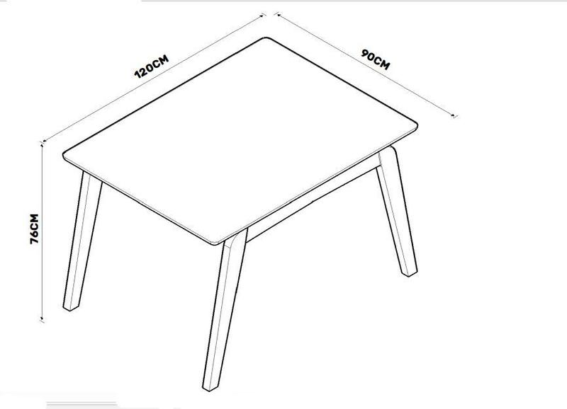 Imagem de Mesa De Jantar 4 Lugares 1.2 Paris Nature - Tebarrot Móveis