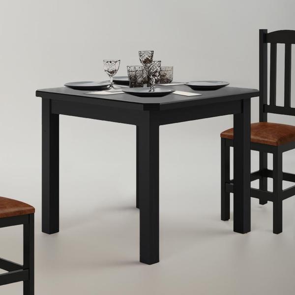 Imagem de Mesa De Jantar 4 Lugares 88cm Com Pés Em Madeira Maciça Robusta Preto Safira Shop Jm