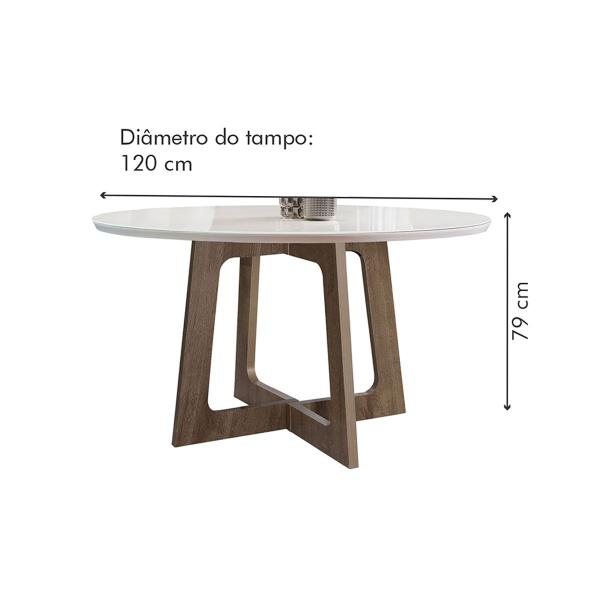 Imagem de Mesa de Jantar 4 Lugares Arizona Canela com Vidro Chocolate/Off White/Boucle Bege 20770 - Cel Móveis