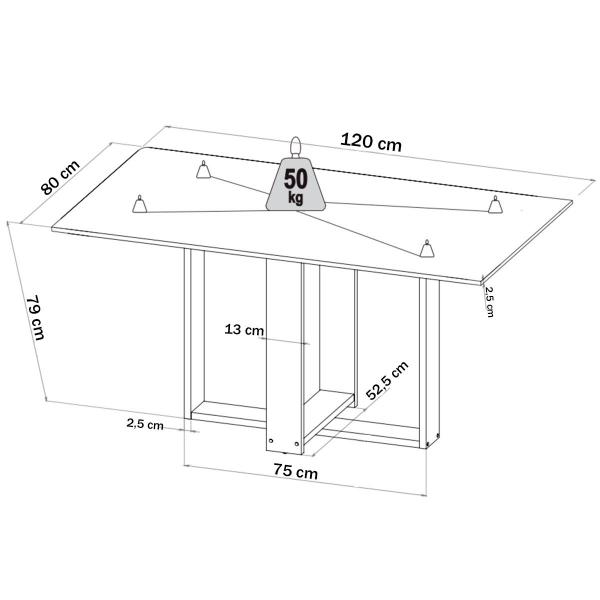 Imagem de Mesa de Jantar 4 Lugares Blend Mel/Blonde/Perola - Viero Móveis