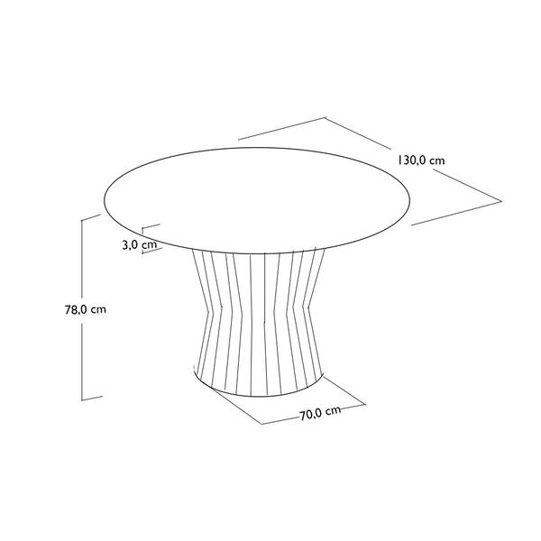 Imagem de Mesa de Jantar 4 Lugares Branco/Imbuia 1,3m - Niem