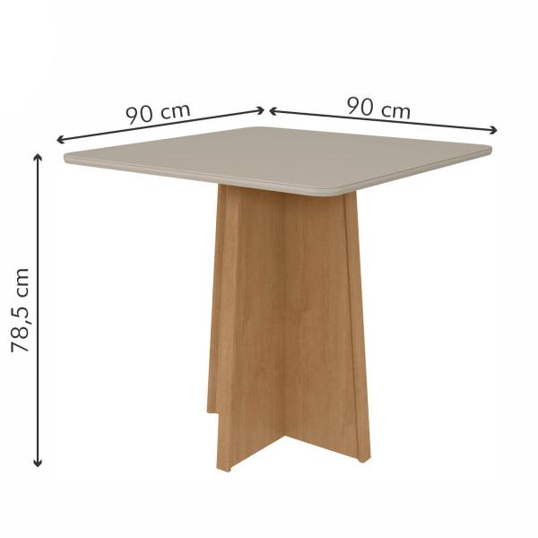 Imagem de Mesa de Jantar 4 Lugares Celebrare Amêndoa Clean/Off White/Veludo Naturale Creme 76433 - Móveis Lopas