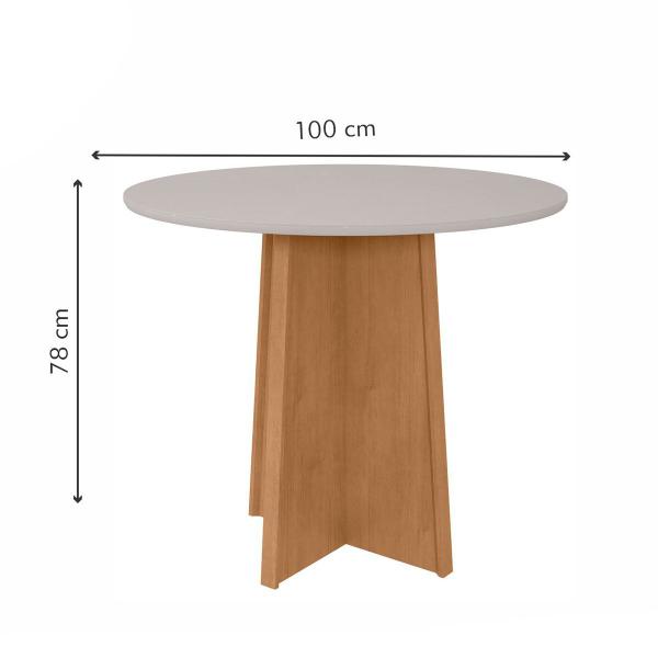 Imagem de Mesa de Jantar 4 Lugares Celebrare Apogeu Amêndoa Clean/Off White/Veludo Liso Marrom - Móveis Lopas