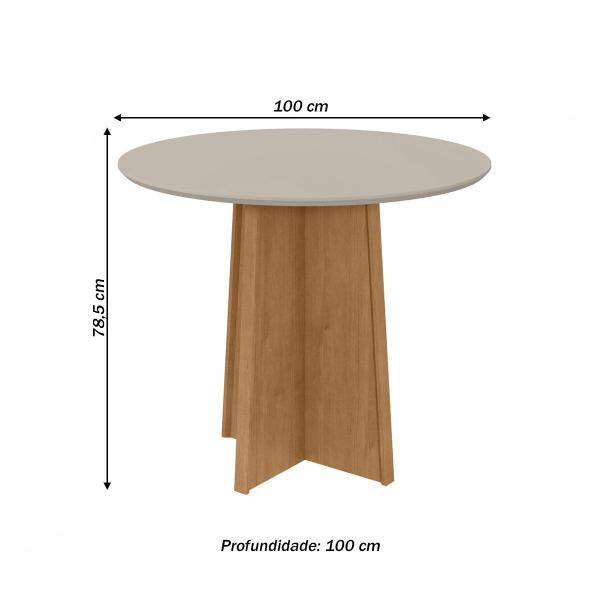 Imagem de Mesa de Jantar 4 Lugares Celebrare com Vidro Amêndoa Clean/Off White/Linho Rinzai Bege 77195 - Móveis Lopas