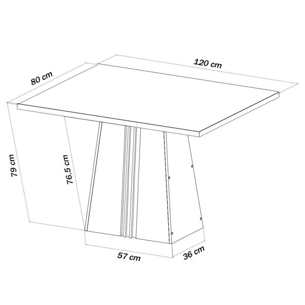 Imagem de Mesa de Jantar 4 Lugares Chicago Mel/Blonde/Veludo Cinza - Panorama Móveis