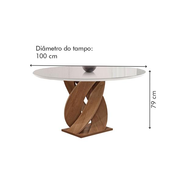 Imagem de Mesa de Jantar 4 Lugares Luna Canela com Vidro 100% Mdf Chocolate/Off White/Bege Escuro 20783 - Cel Móveis