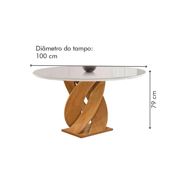 Imagem de Mesa de Jantar 4 Lugares Luna Canela com Vidro 100% Mdf Cinamomo/Off White/Bege Escuro 20783 - Cel Móveis