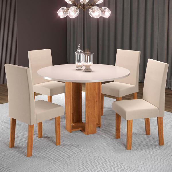 Imagem de Mesa de Jantar 4 Lugares Marta Mel/Blonde/Nude 27067 - Viero Móveis