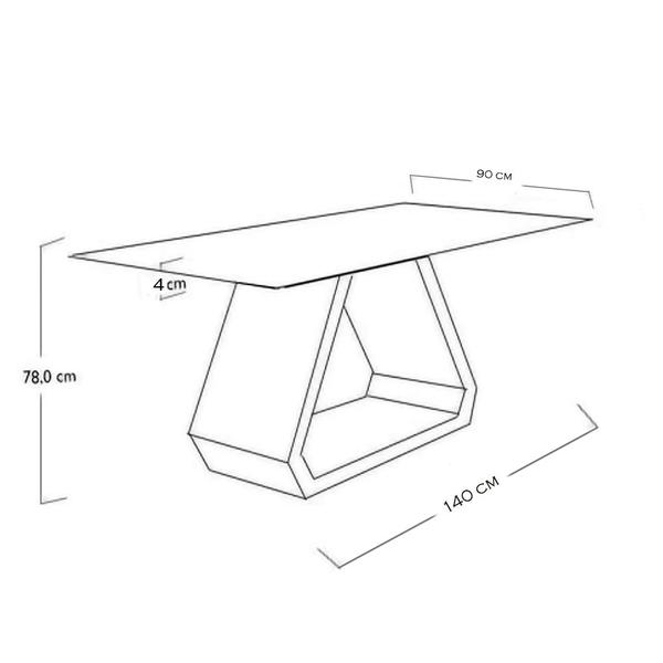 Imagem de Mesa de Jantar 4 Lugares Tampo Branco 1,4m - Trekant