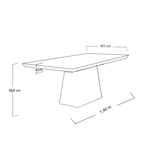 Imagem de Mesa de Jantar 4 Lugares Tampo Preto 1,4m - Meydan