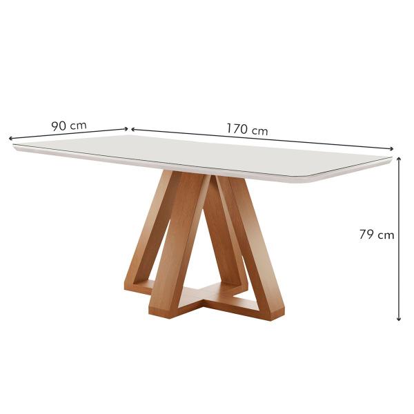 Imagem de Mesa de Jantar 6 Lugares Kyra/Arthus com Vidroe Cinamomo/Off White/Suede Cru - Cel Móveis