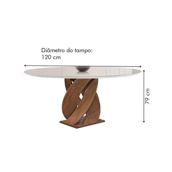 Imagem de Mesa de Jantar 6 Lugares Luna com Vidro 100% Mdf Chocolate/Off White/Veludo Bege Escuro - Cel Móveis