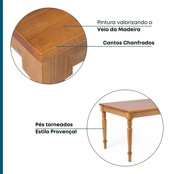 Imagem de Mesa de Jantar 6 Lugares Madeira Maciça 160cm Amarílis Artemobili