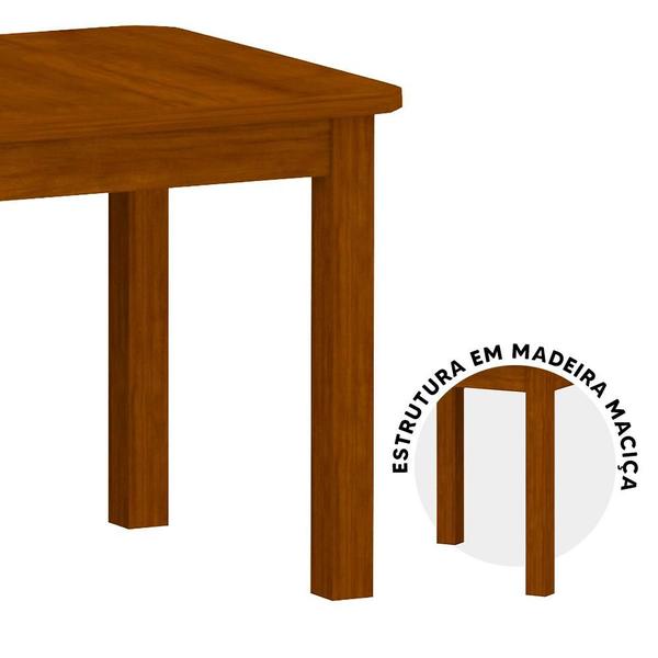 Imagem de Mesa de Jantar 6 Lugares Madeira Maciça 160cm Mel Safira Nemargi