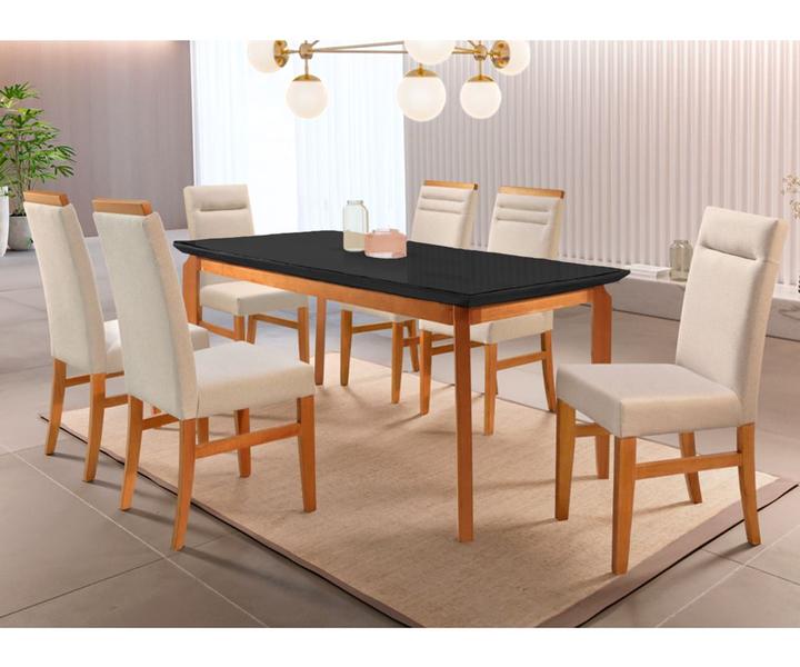 Imagem de Mesa de Jantar 6 Lugares Preto 1,4m x 1,4m - Zotz