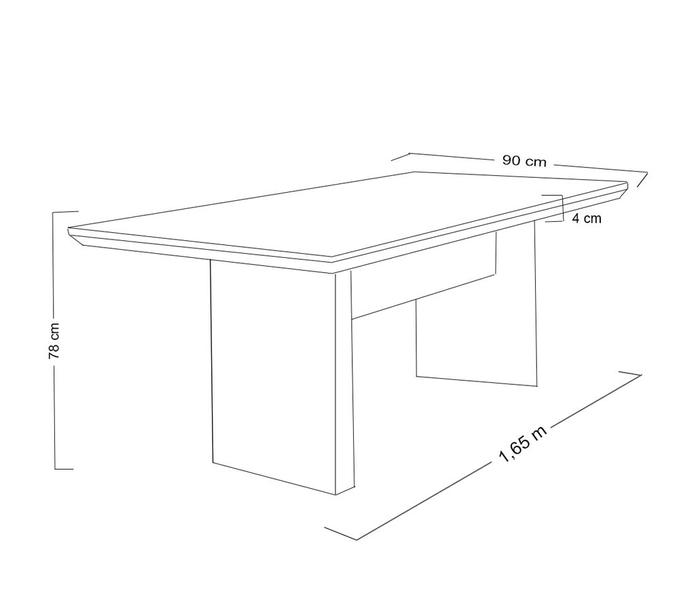 Imagem de Mesa de Jantar 6 Lugares Preto Tampo Branco 1,65m - Kolonne