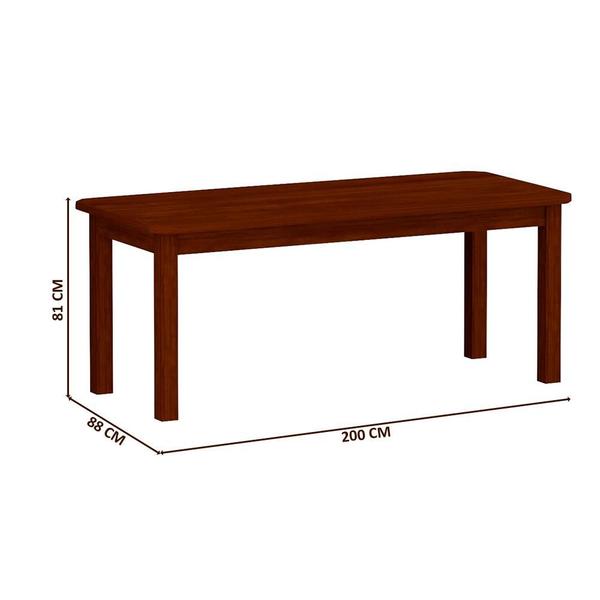 Imagem de Mesa De Jantar 8 Lugares Madeira Maciça Safira Castanho Shop JM