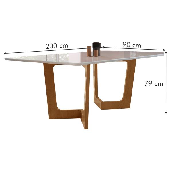 Imagem de Mesa de Jantar 8 Lugares Nápoles/Luísa com Vidro Cinamomo/Off White/Marrom Claro - Cel Móveis